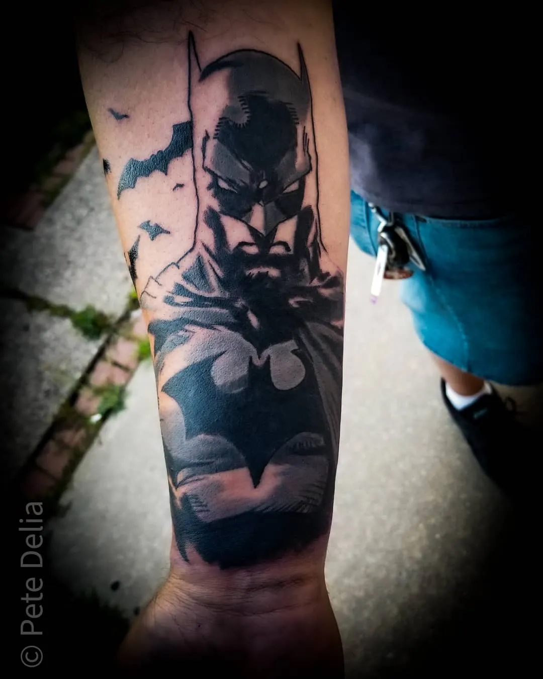 black & grey realism tattoo by Pete Delia at Fallen Raven Tattoo Studio in Simpsonville, SC