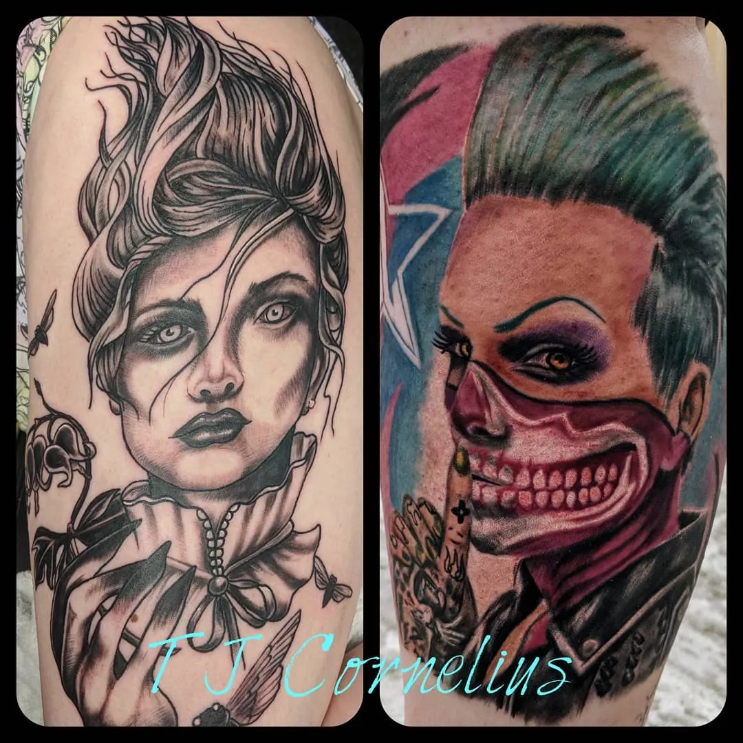 cover-ups tattoo by TJ Cornelius at Fallen Raven Tattoo Studio in Simpsonville, SC