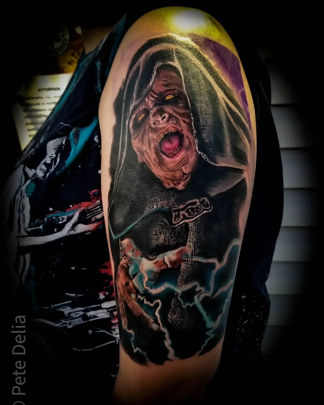 black & grey realism tattoo by Pete Delia at Fallen Raven Tattoo Studio in Simpsonville, SC