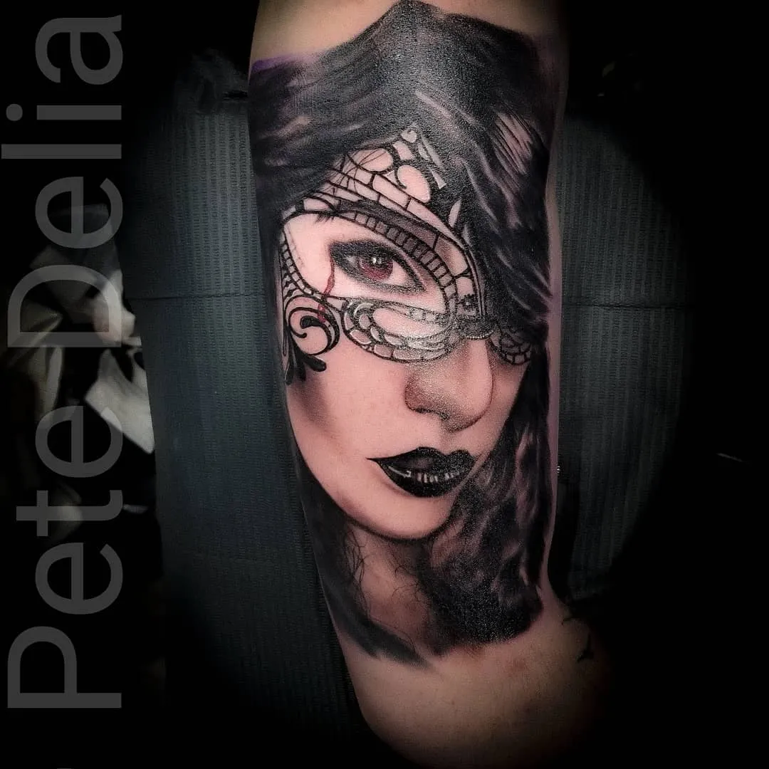 black & grey realism tattoo by Pete Delia at Fallen Raven Tattoo Studio in Simpsonville, SC