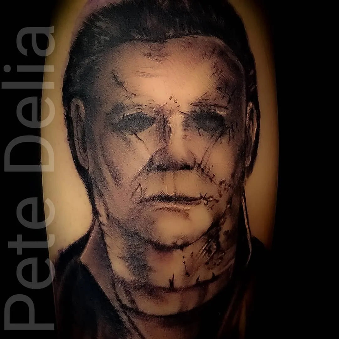 black & grey realism tattoo by Pete Delia at Fallen Raven Tattoo Studio in Simpsonville, SC