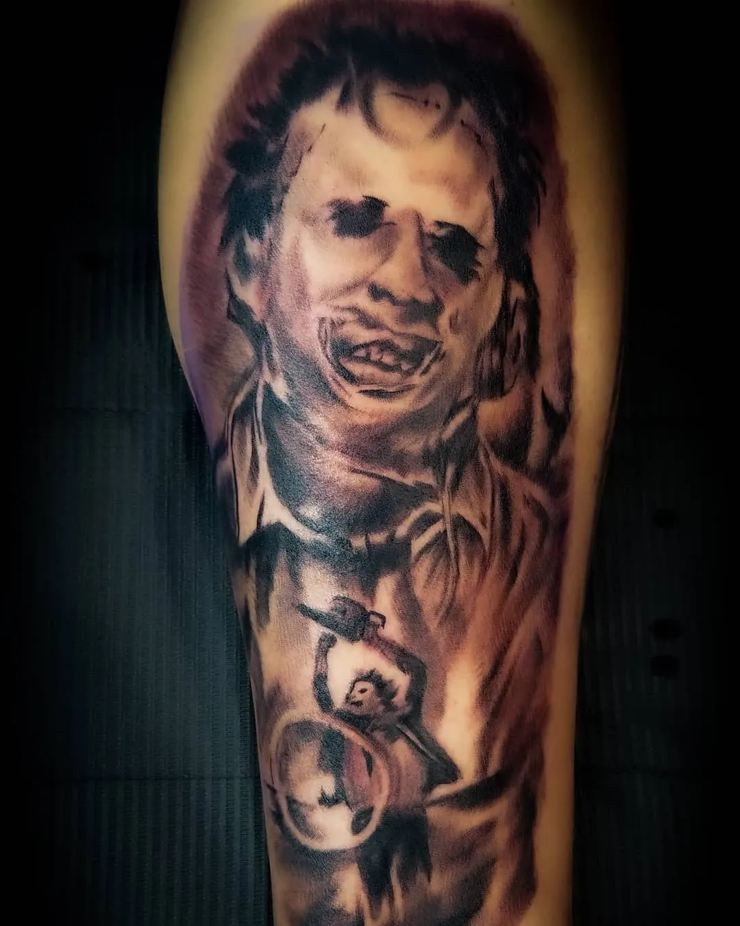 black & grey realism tattoo by Pete Delia at Fallen Raven Tattoo Studio in Simpsonville, SC
