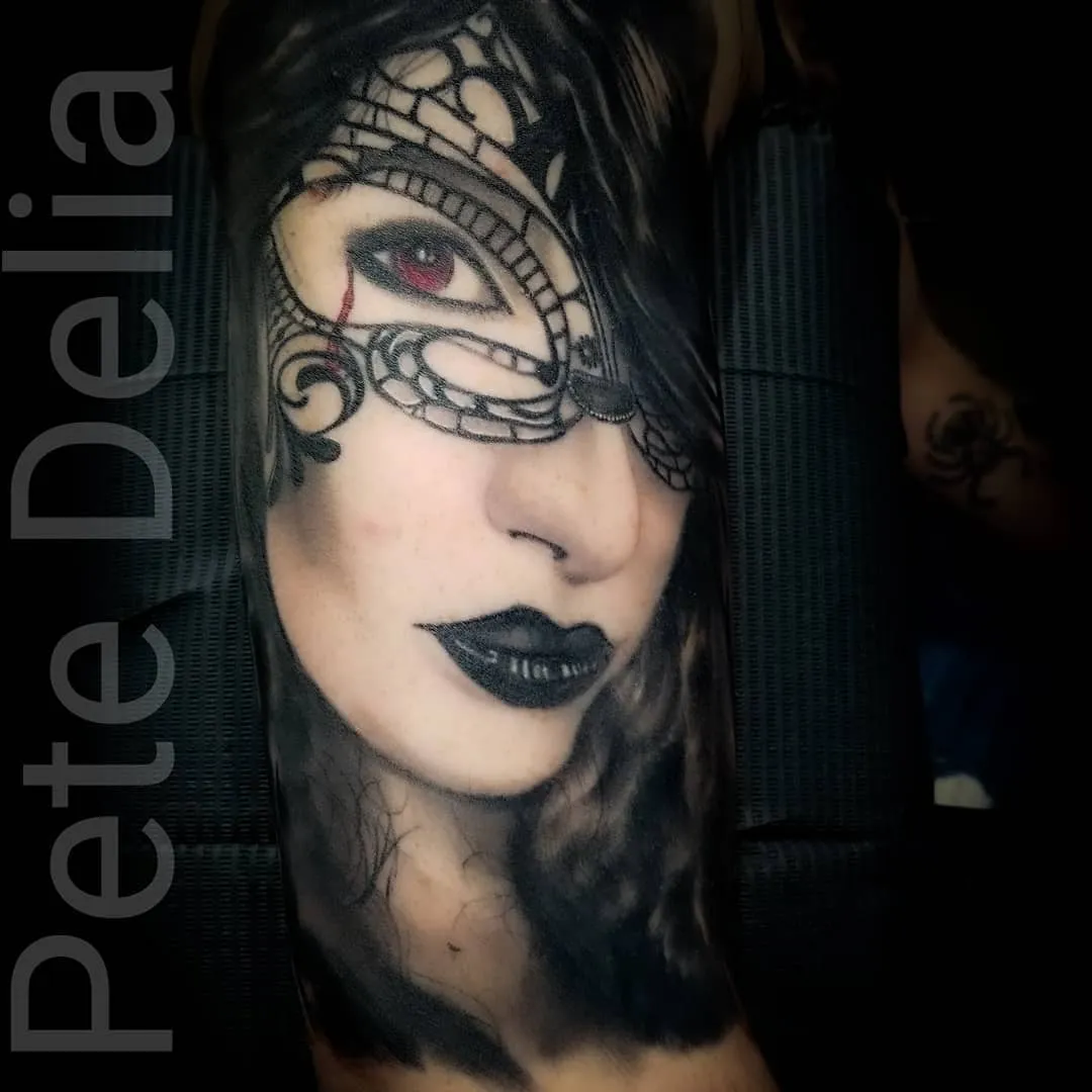 black & grey realism tattoo by Pete Delia at Fallen Raven Tattoo Studio in Simpsonville, SC