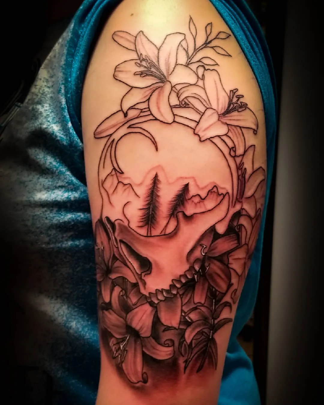 black & grey realism tattoo by Pete Delia at Fallen Raven Tattoo Studio in Simpsonville, SC