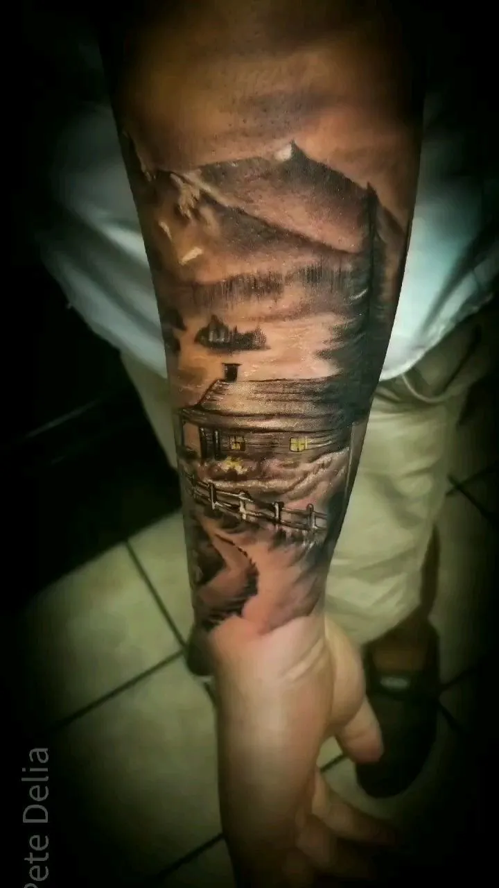 black & grey realism tattoo by Pete Delia at Fallen Raven Tattoo Studio in Simpsonville, SC