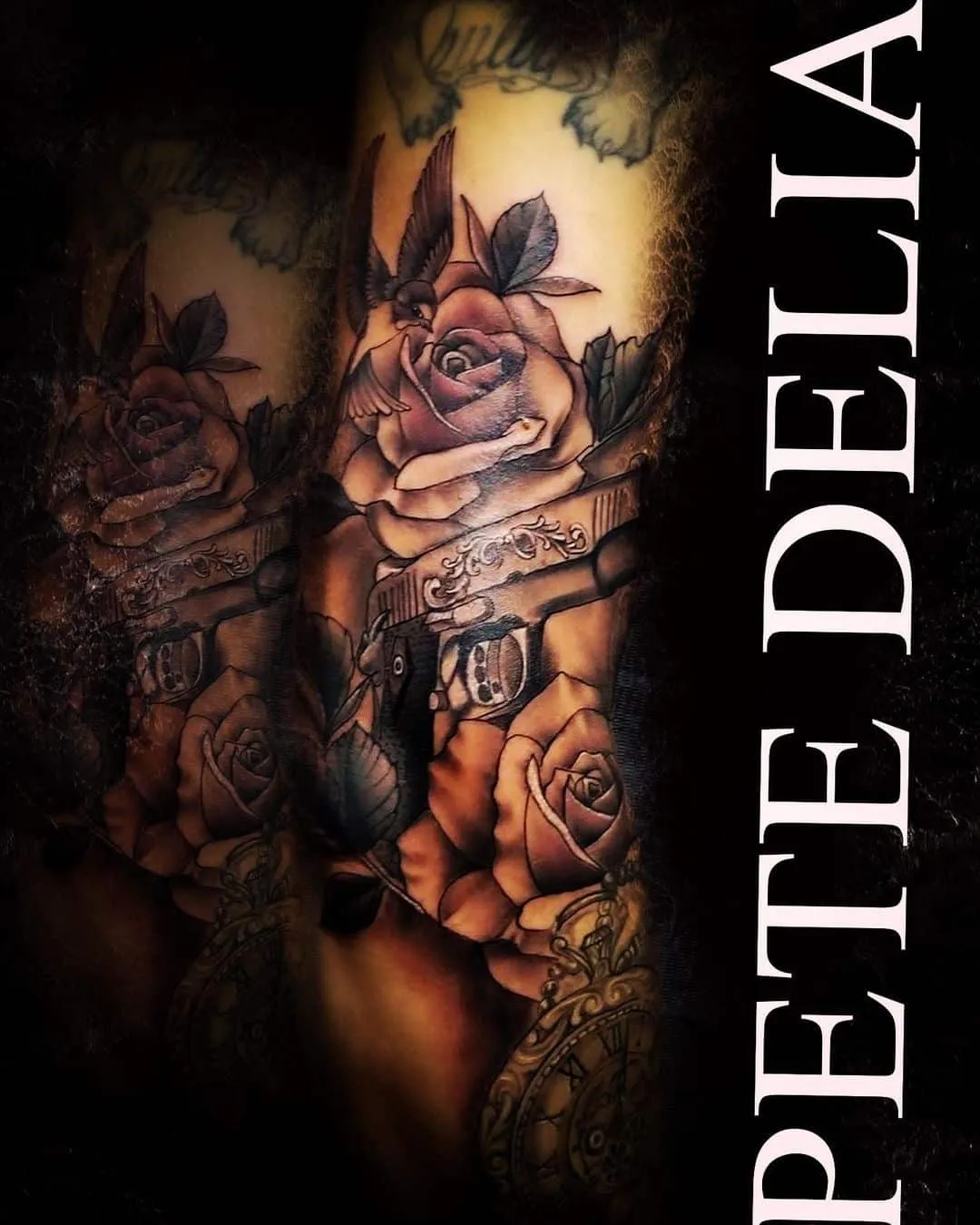 black & grey realism tattoo by Pete Delia at Fallen Raven Tattoo Studio in Simpsonville, SC