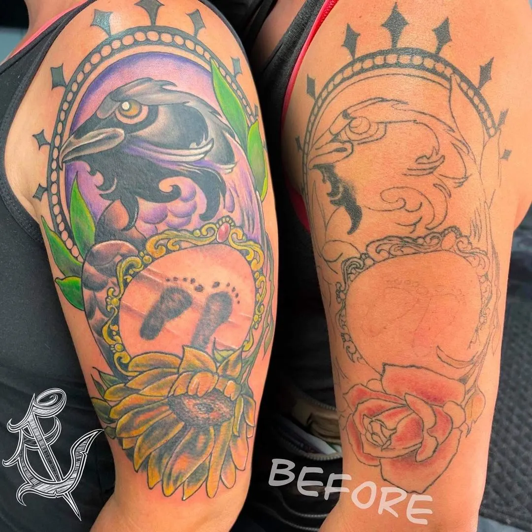 cover-ups tattoo by TJ Cornelius at Fallen Raven Tattoo Studio in Simpsonville, SC