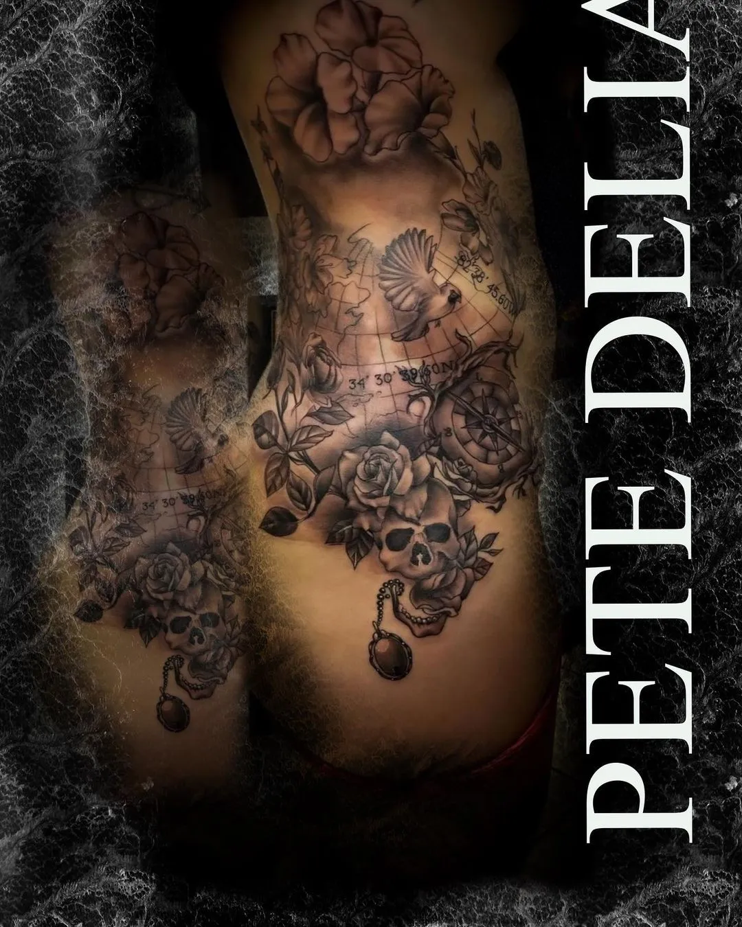 black & grey realism tattoo by Pete Delia at Fallen Raven Tattoo Studio in Simpsonville, SC