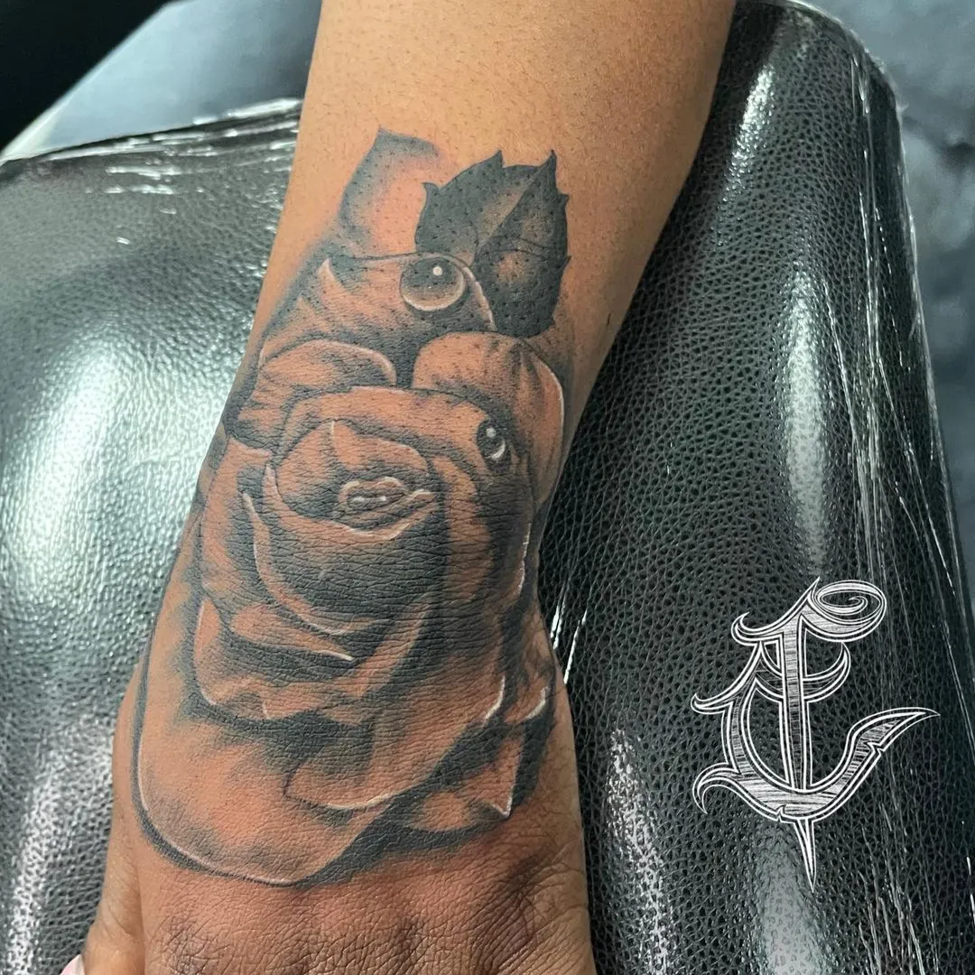 black & grey realism tattoo by TJ Cornelius at Fallen Raven Tattoo Studio in Simpsonville, SC