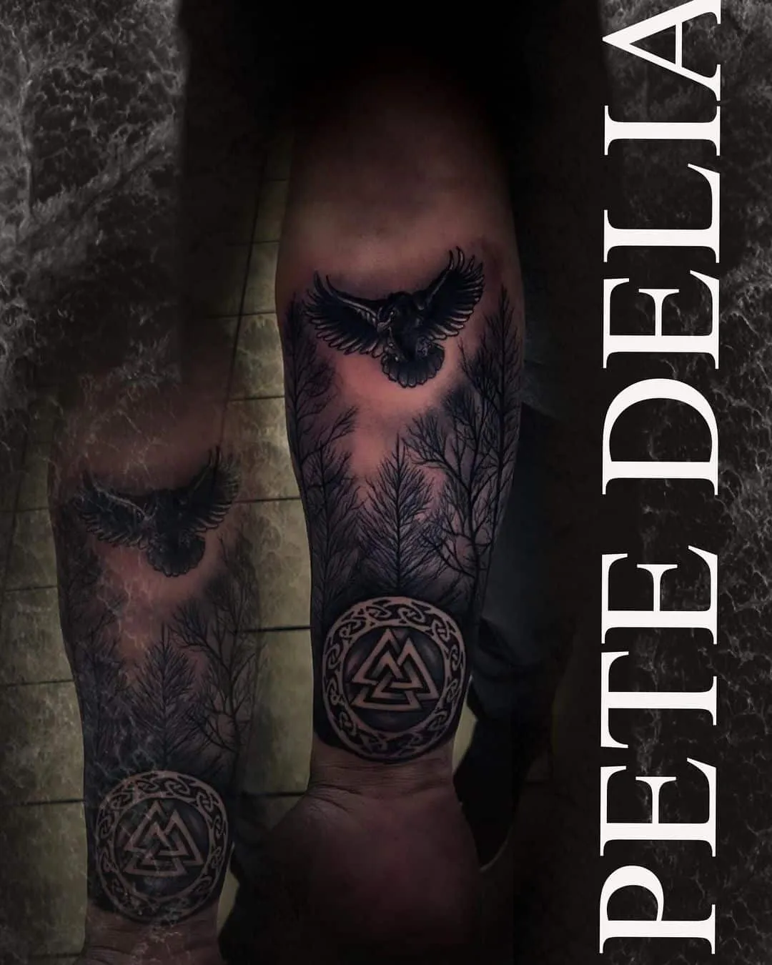 black & grey realism tattoo by Pete Delia at Fallen Raven Tattoo Studio in Simpsonville, SC