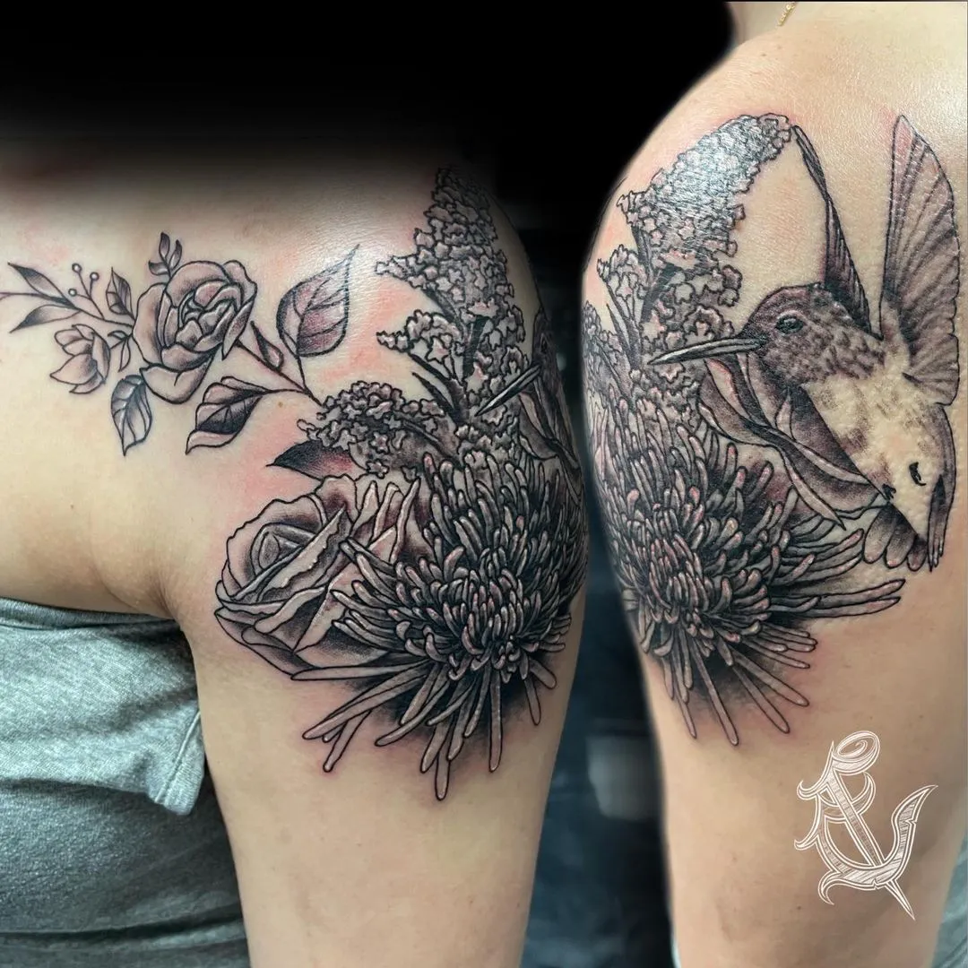 custom tattoos tattoo by TJ Cornelius at Fallen Raven Tattoo Studio in Simpsonville, SC