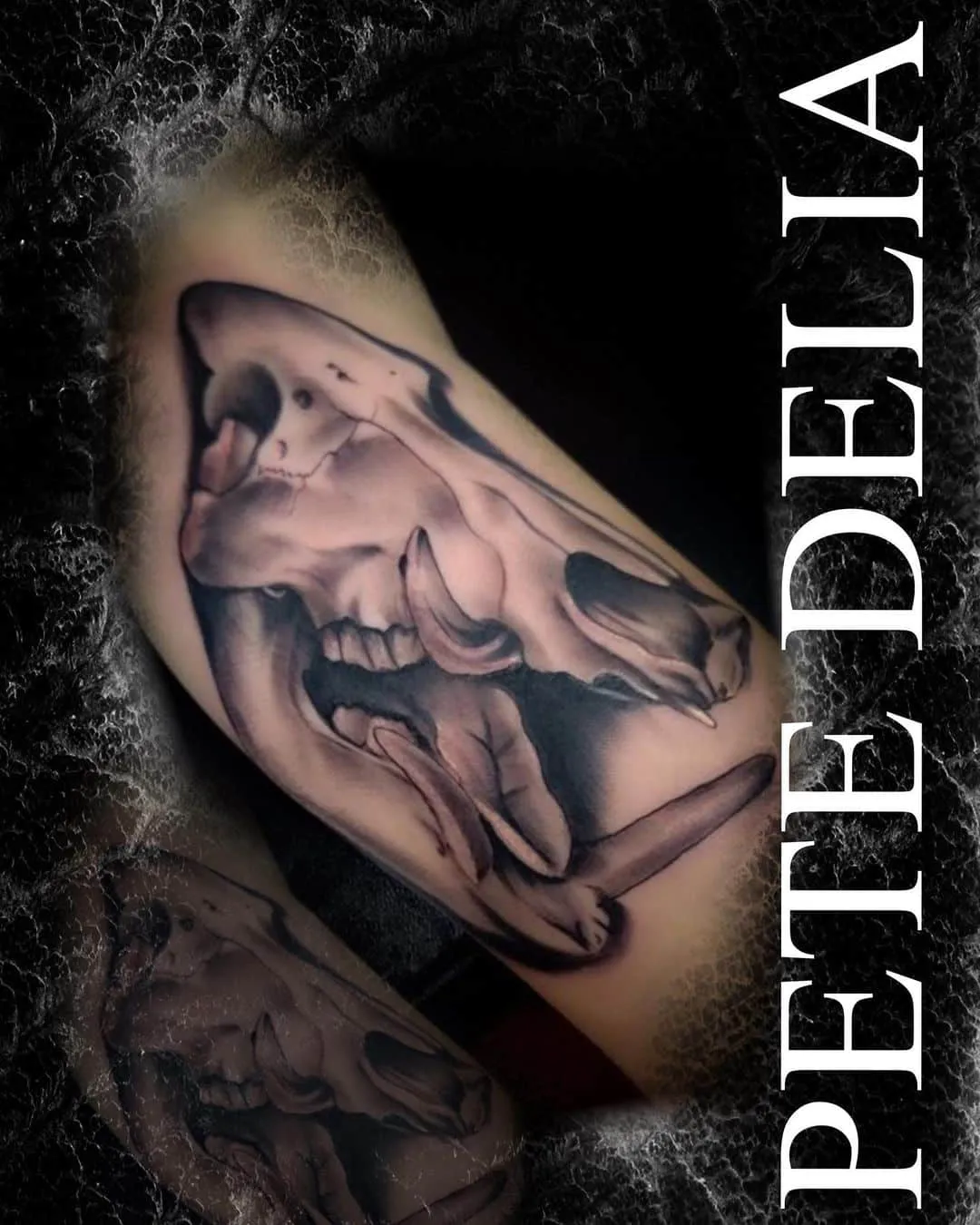 black & grey realism tattoo by Pete Delia at Fallen Raven Tattoo Studio in Simpsonville, SC