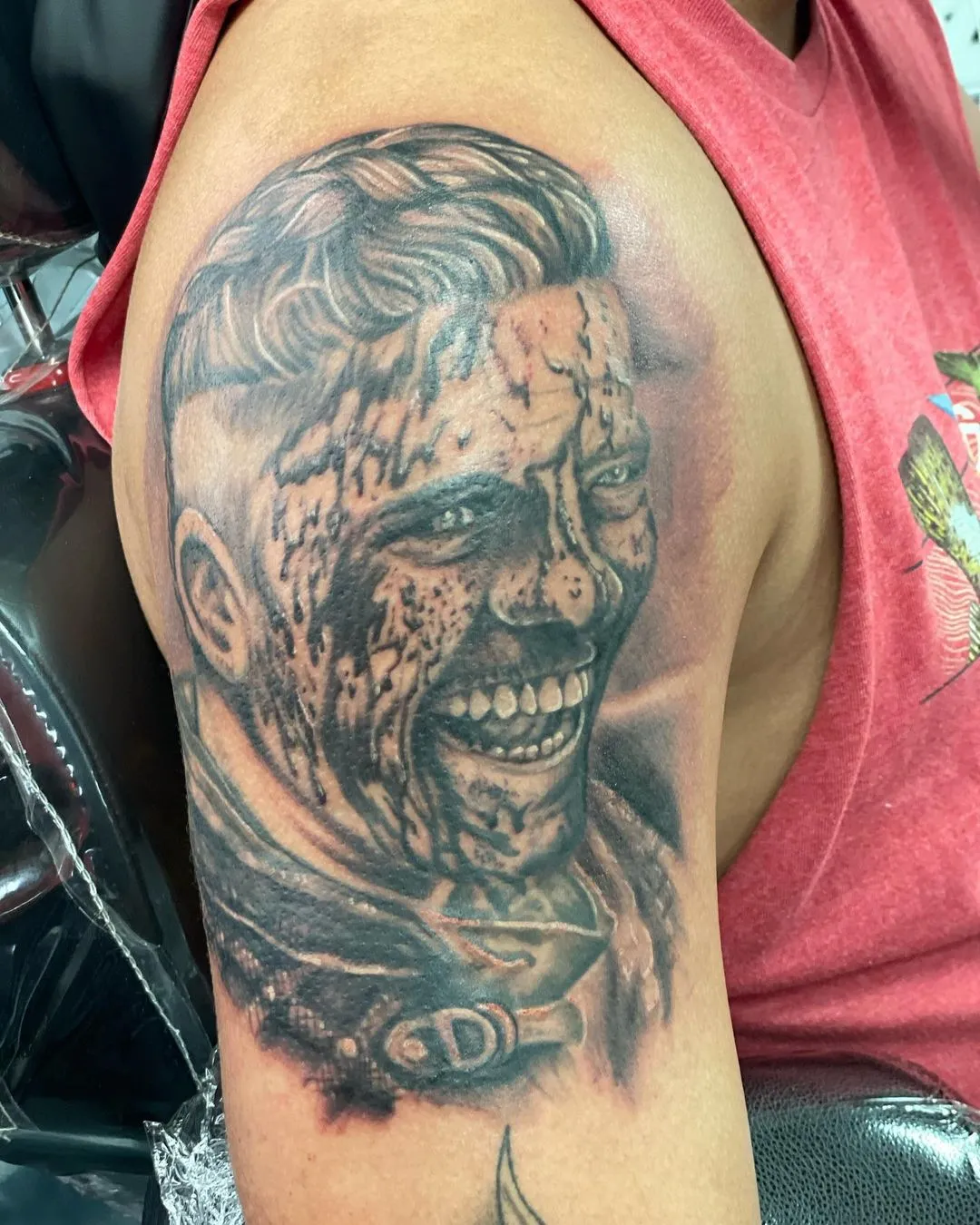 black & grey realism tattoo by TJ Cornelius at Fallen Raven Tattoo Studio in Simpsonville, SC