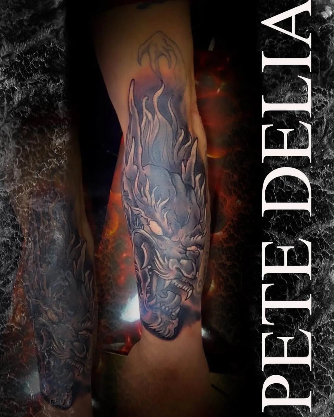 black & grey realism tattoo by Pete Delia at Fallen Raven Tattoo Studio in Simpsonville, SC
