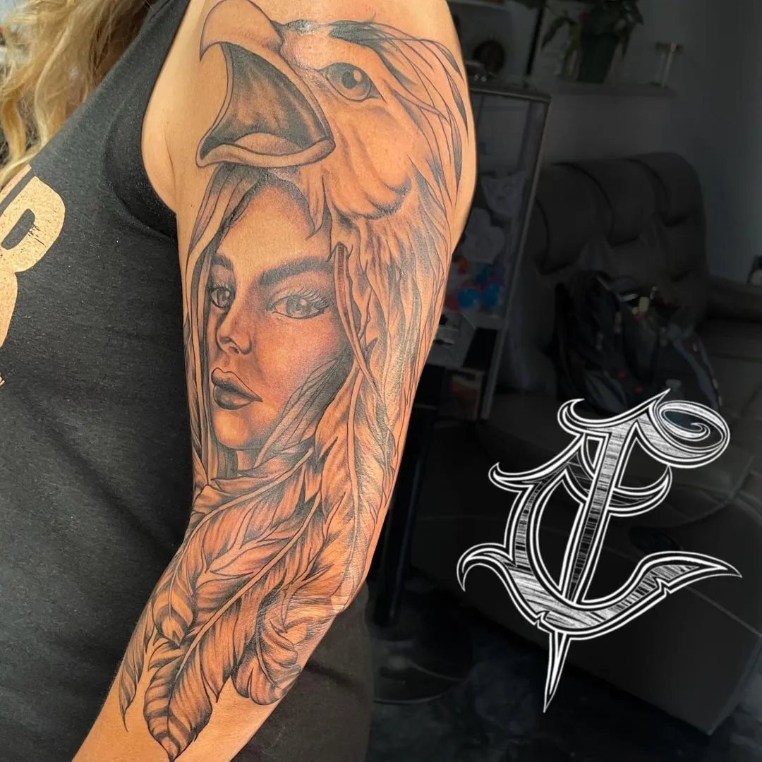 custom tattoos tattoo by TJ Cornelius at Fallen Raven Tattoo Studio in Simpsonville, SC