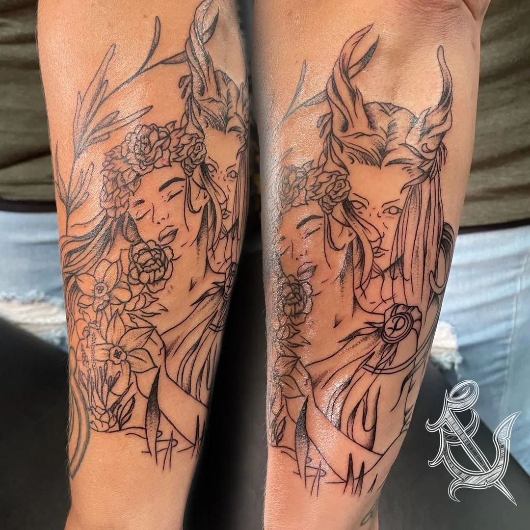 custom tattoos tattoo by TJ Cornelius at Fallen Raven Tattoo Studio in Simpsonville, SC