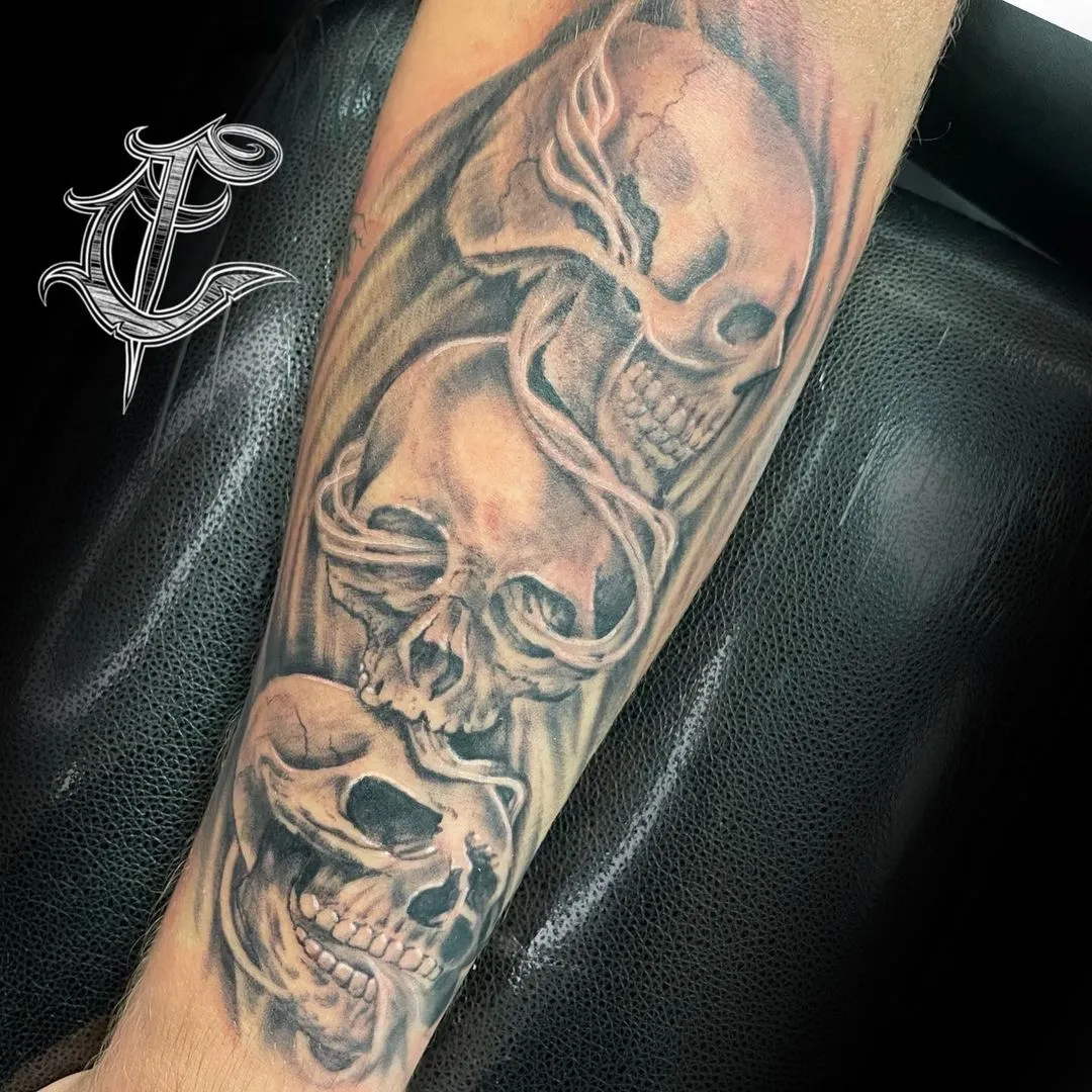 black & grey realism tattoo by TJ Cornelius at Fallen Raven Tattoo Studio in Simpsonville, SC