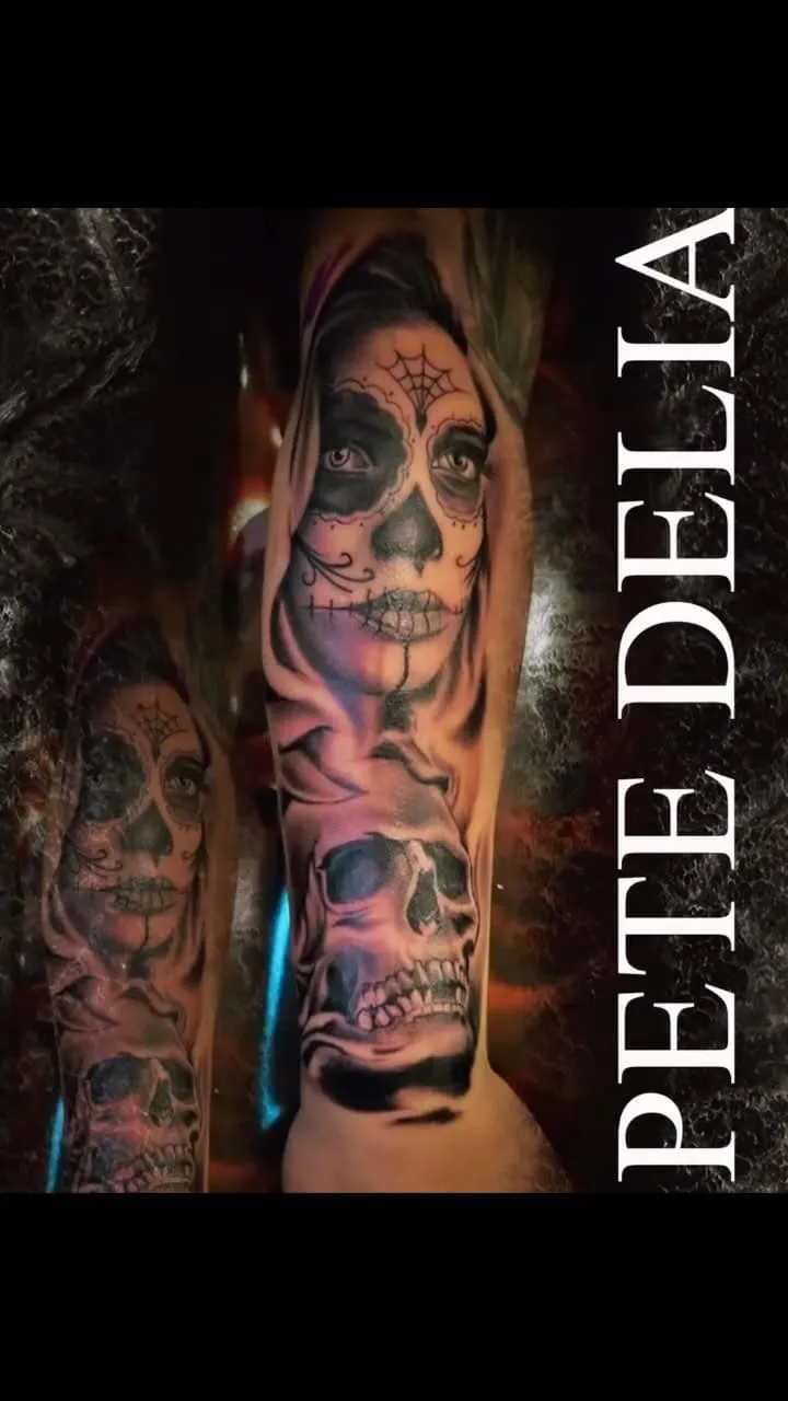 black & grey realism tattoo by Pete Delia at Fallen Raven Tattoo Studio in Simpsonville, SC