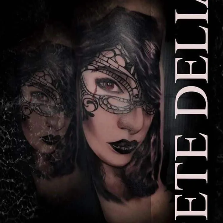 black & grey realism tattoo by Pete Delia at Fallen Raven Tattoo Studio in Simpsonville, SC