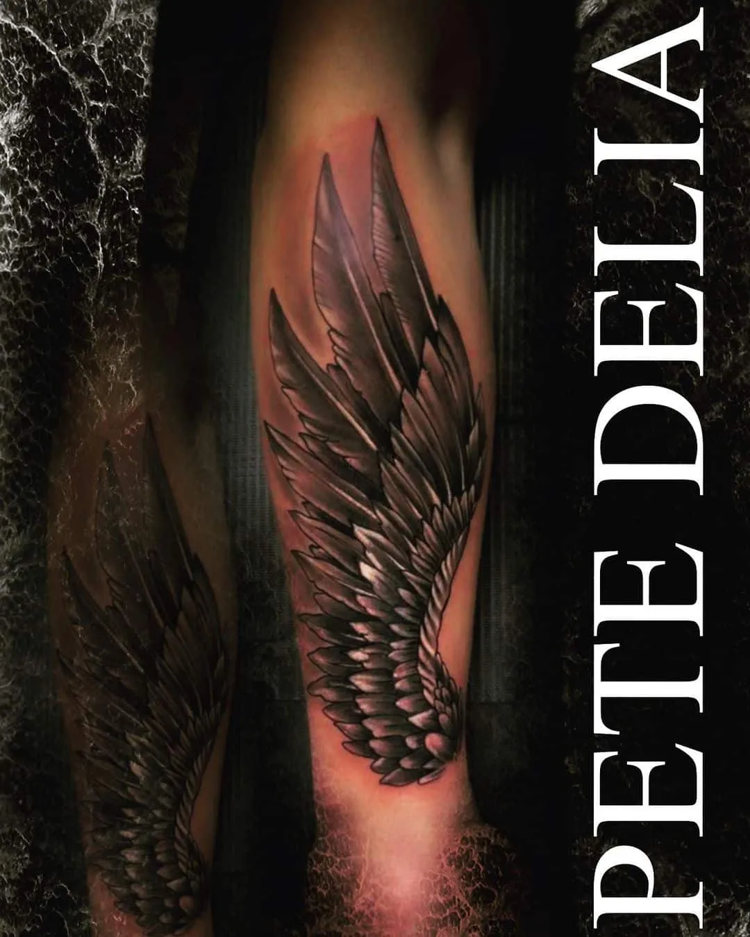 black & grey realism tattoo by Pete Delia at Fallen Raven Tattoo Studio in Simpsonville, SC