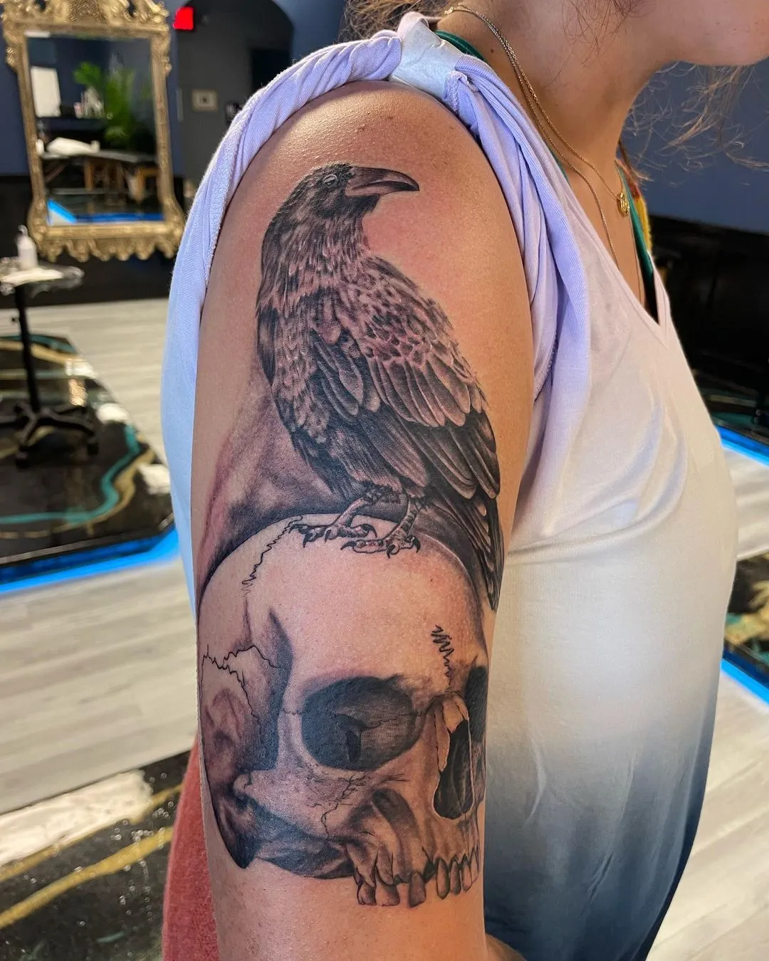 custom tattoos tattoo by TJ Cornelius at Fallen Raven Tattoo Studio in Simpsonville, SC