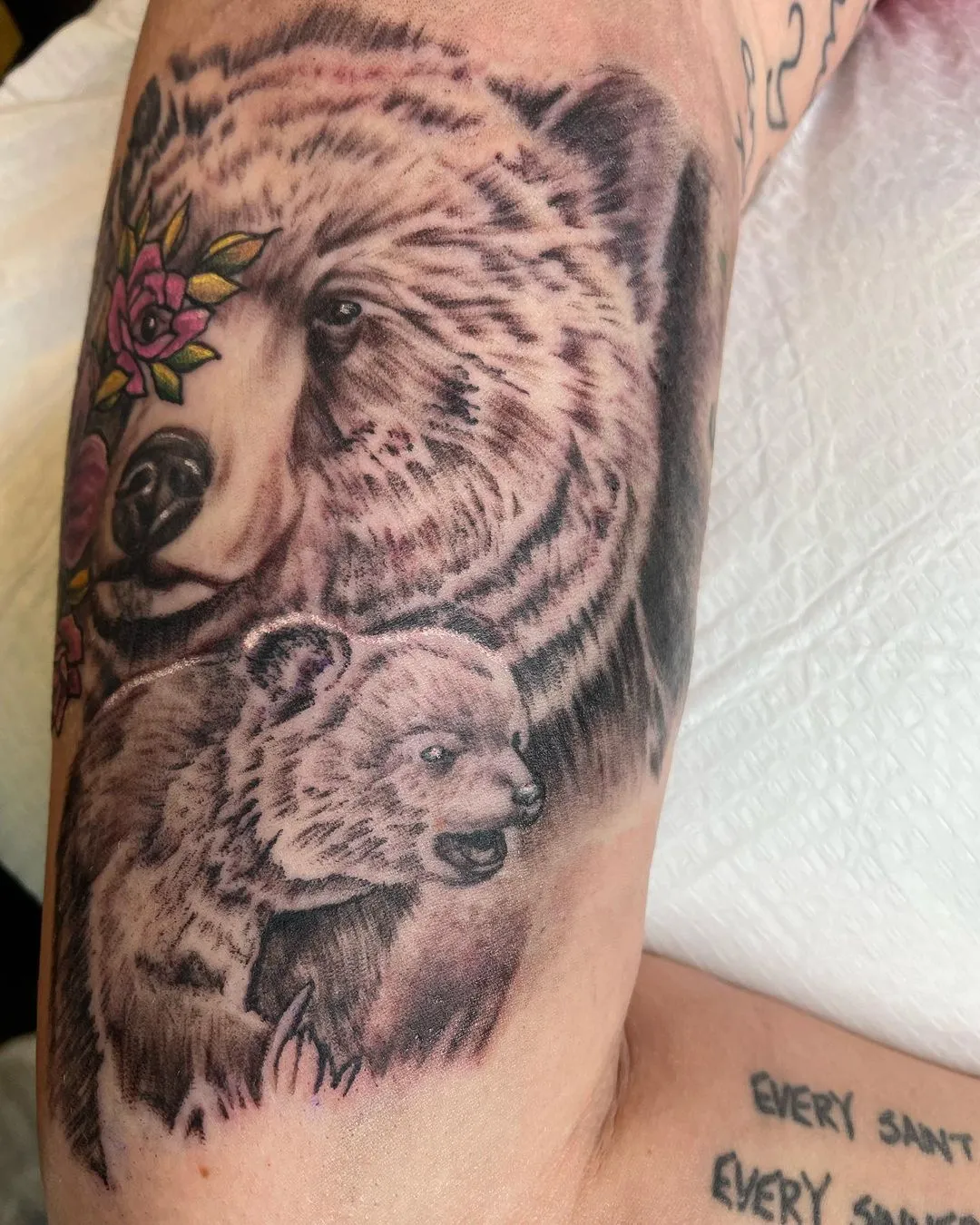 black & grey realism tattoo by TJ Cornelius at Fallen Raven Tattoo Studio in Simpsonville, SC