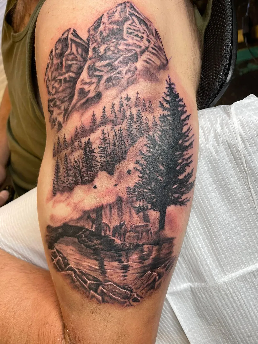 custom tattoos tattoo by TJ Cornelius at Fallen Raven Tattoo Studio in Simpsonville, SC