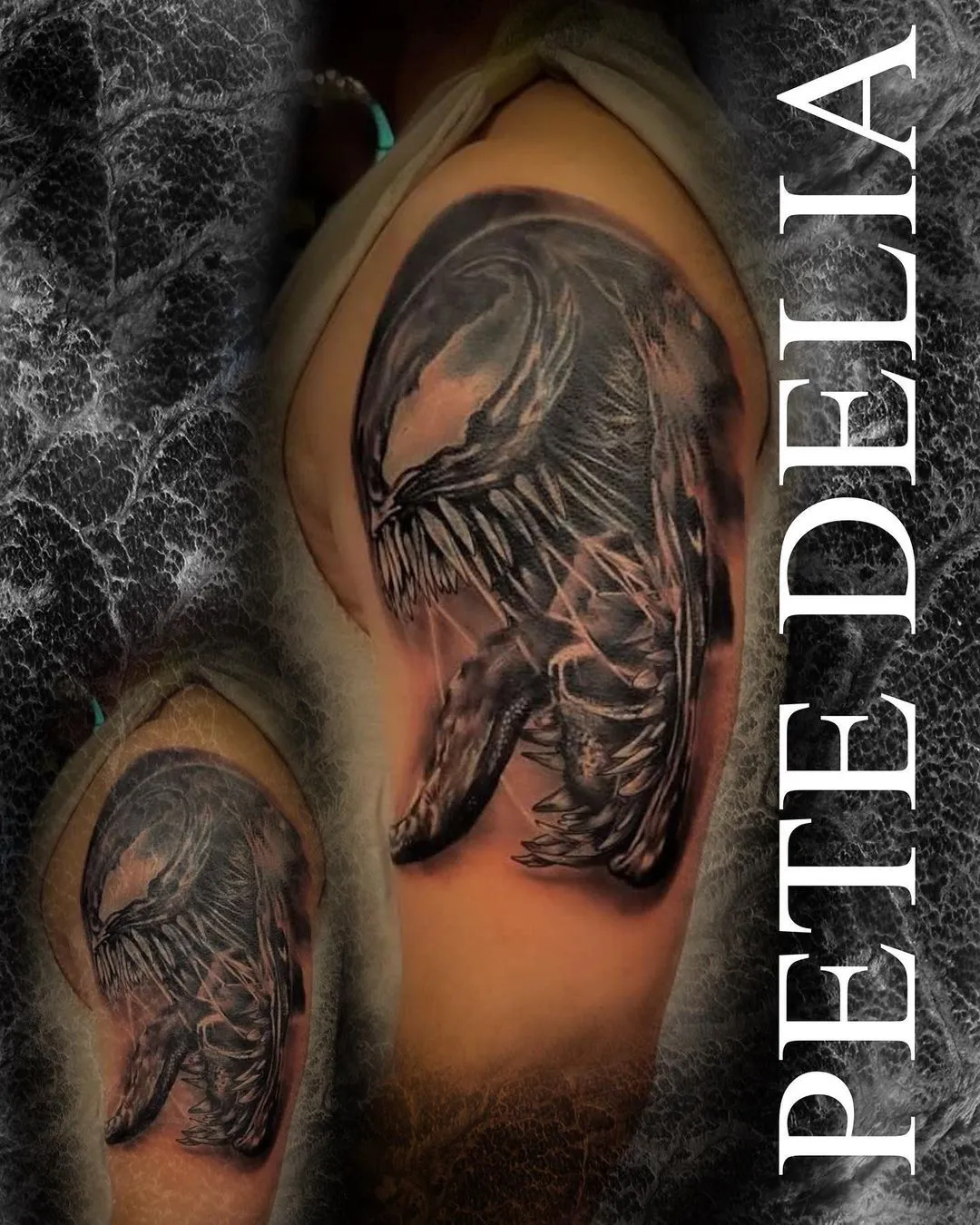 black & grey realism tattoo by Pete Delia at Fallen Raven Tattoo Studio in Simpsonville, SC