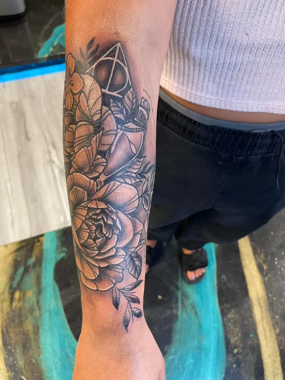 black & grey realism tattoo by TJ Cornelius at Fallen Raven Tattoo Studio in Simpsonville, SC