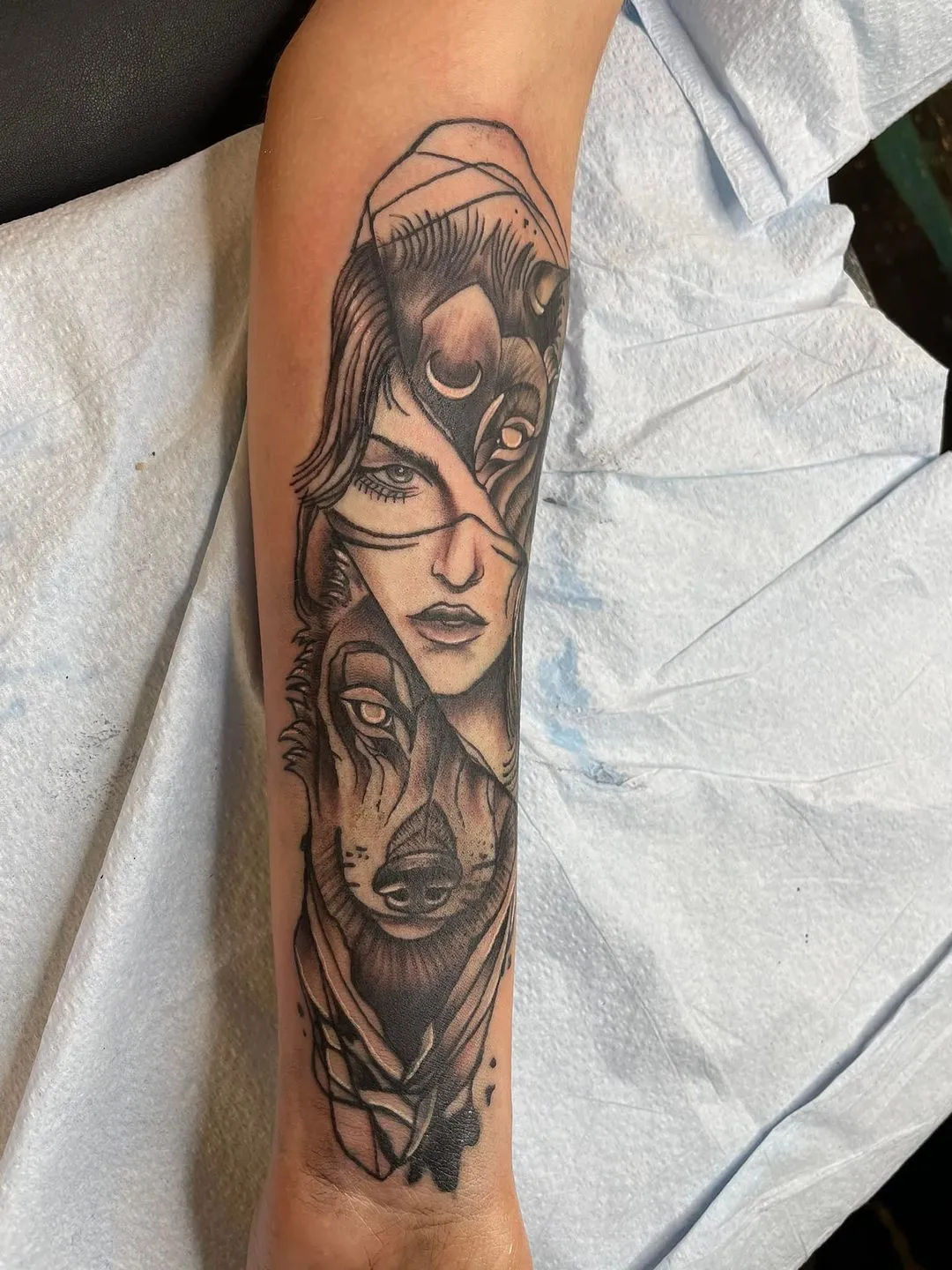 custom tattoos tattoo by TJ Cornelius at Fallen Raven Tattoo Studio in Simpsonville, SC