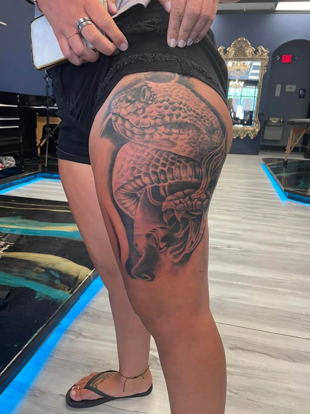 black & grey realism tattoo by TJ Cornelius at Fallen Raven Tattoo Studio in Simpsonville, SC