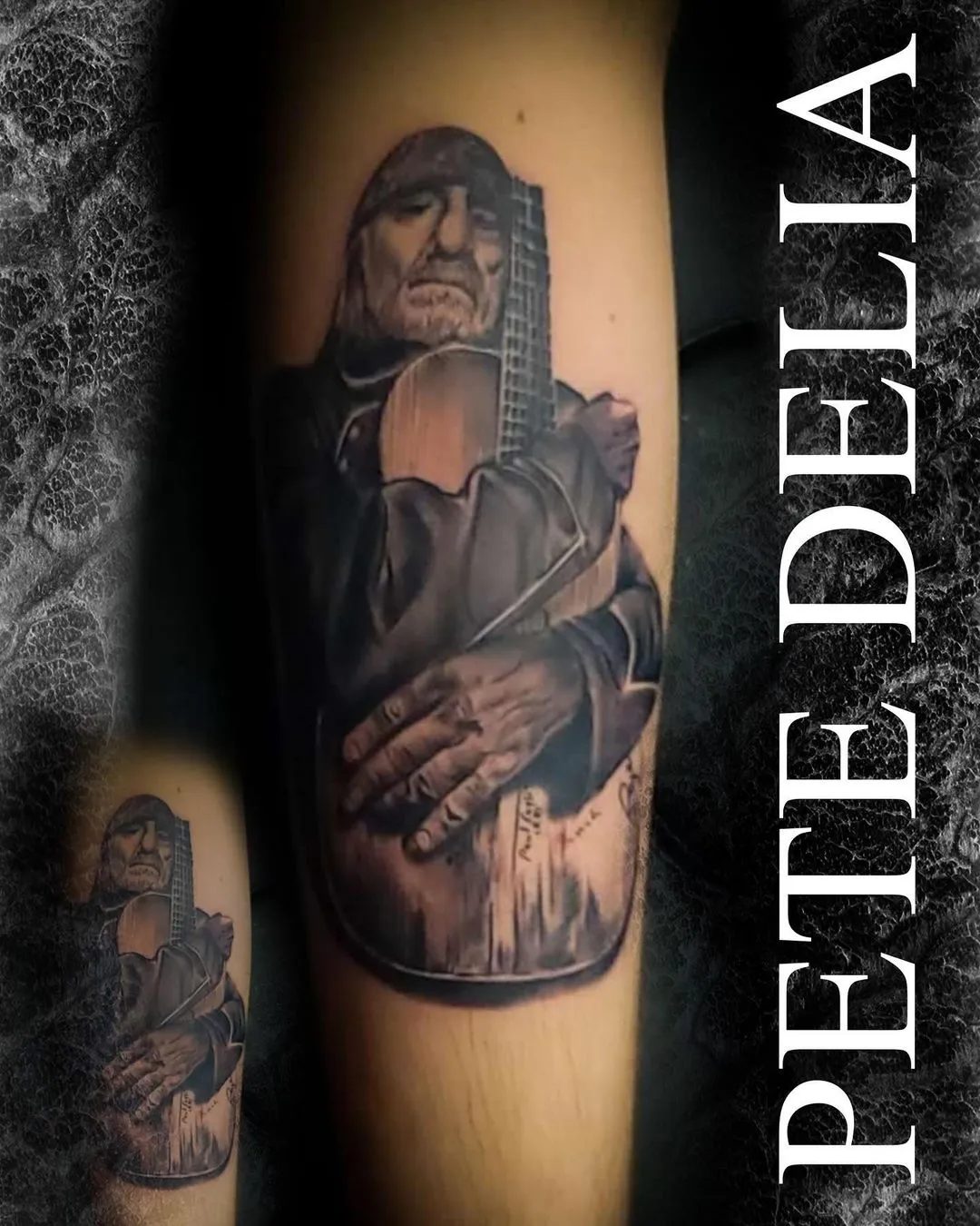 black & grey realism tattoo by Pete Delia at Fallen Raven Tattoo Studio in Simpsonville, SC