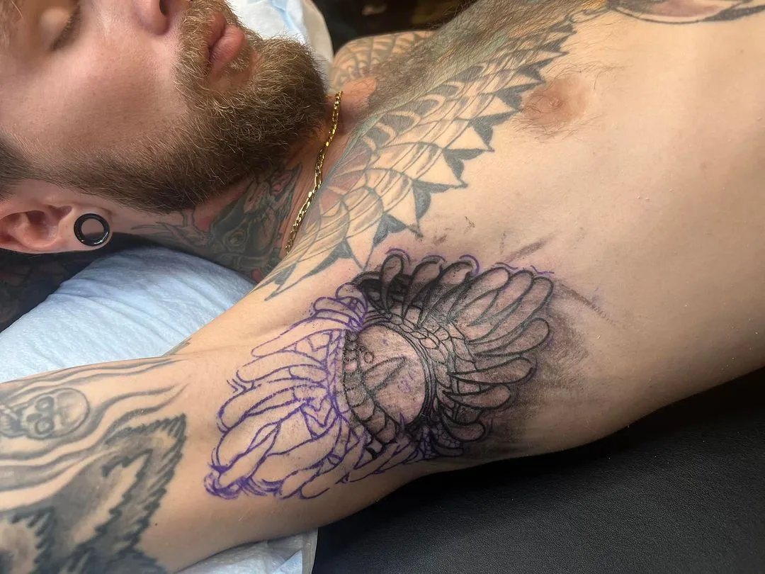 cover-ups tattoo by TJ Cornelius at Fallen Raven Tattoo Studio in Simpsonville, SC