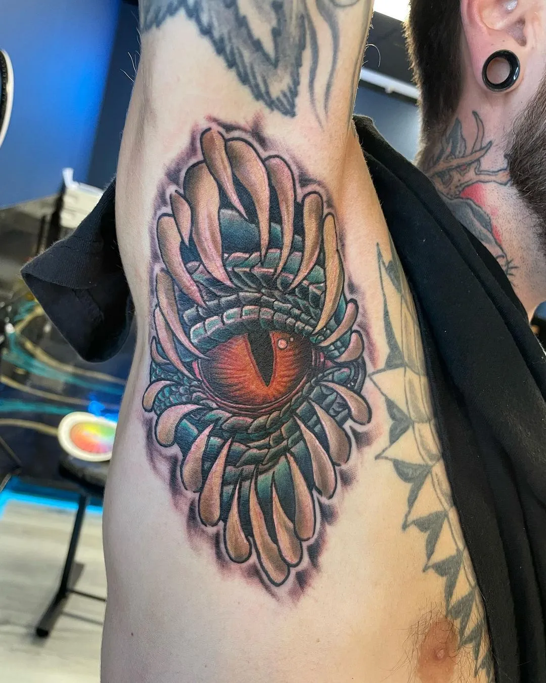 black & grey realism tattoo by TJ Cornelius at Fallen Raven Tattoo Studio in Simpsonville, SC