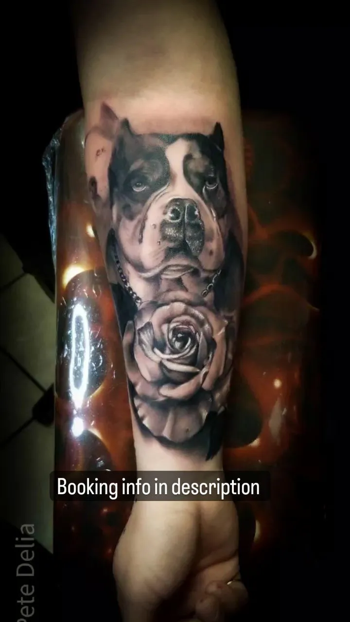 black & grey realism tattoo by Pete Delia at Fallen Raven Tattoo Studio in Simpsonville, SC