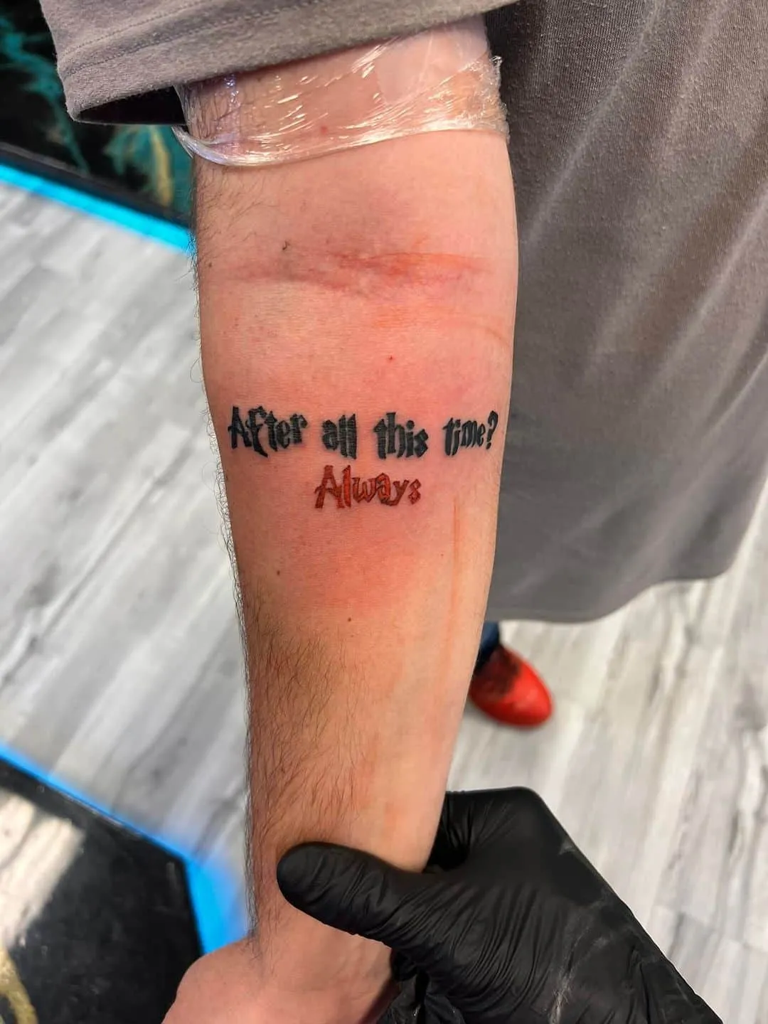 fine line tattoo by Trey Couch at Fallen Raven Tattoo Studio in Simpsonville, SC