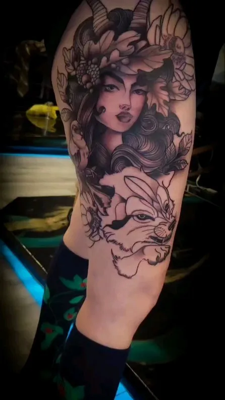 black & grey realism tattoo by Pete Delia at Fallen Raven Tattoo Studio in Simpsonville, SC