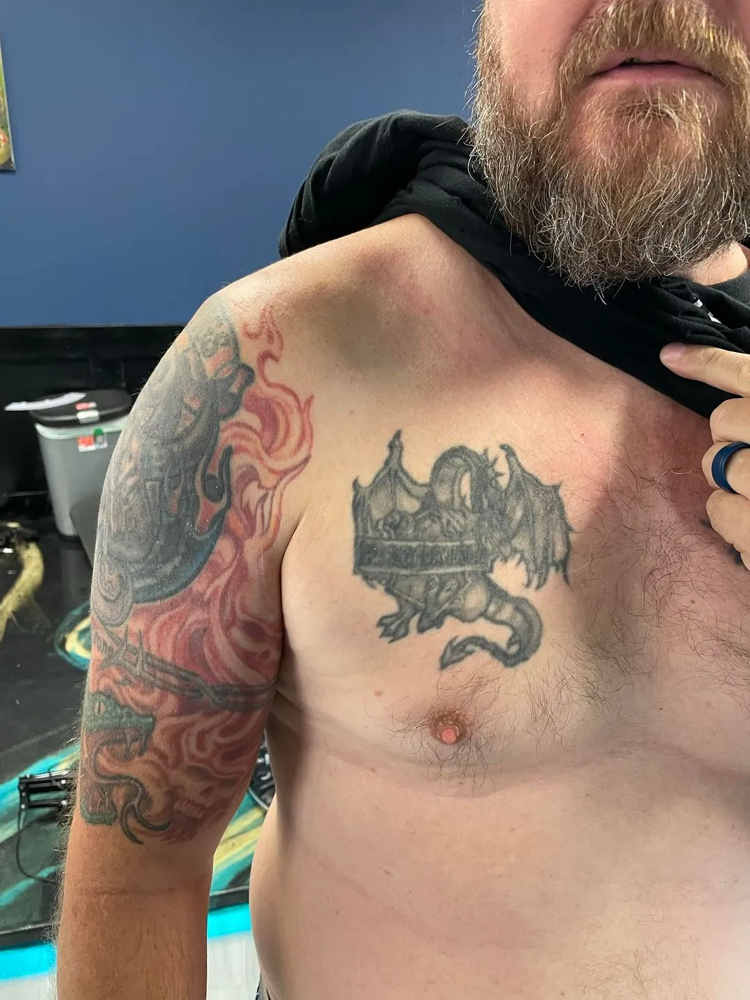 custom tattoos tattoo by TJ Cornelius at Fallen Raven Tattoo Studio in Simpsonville, SC
