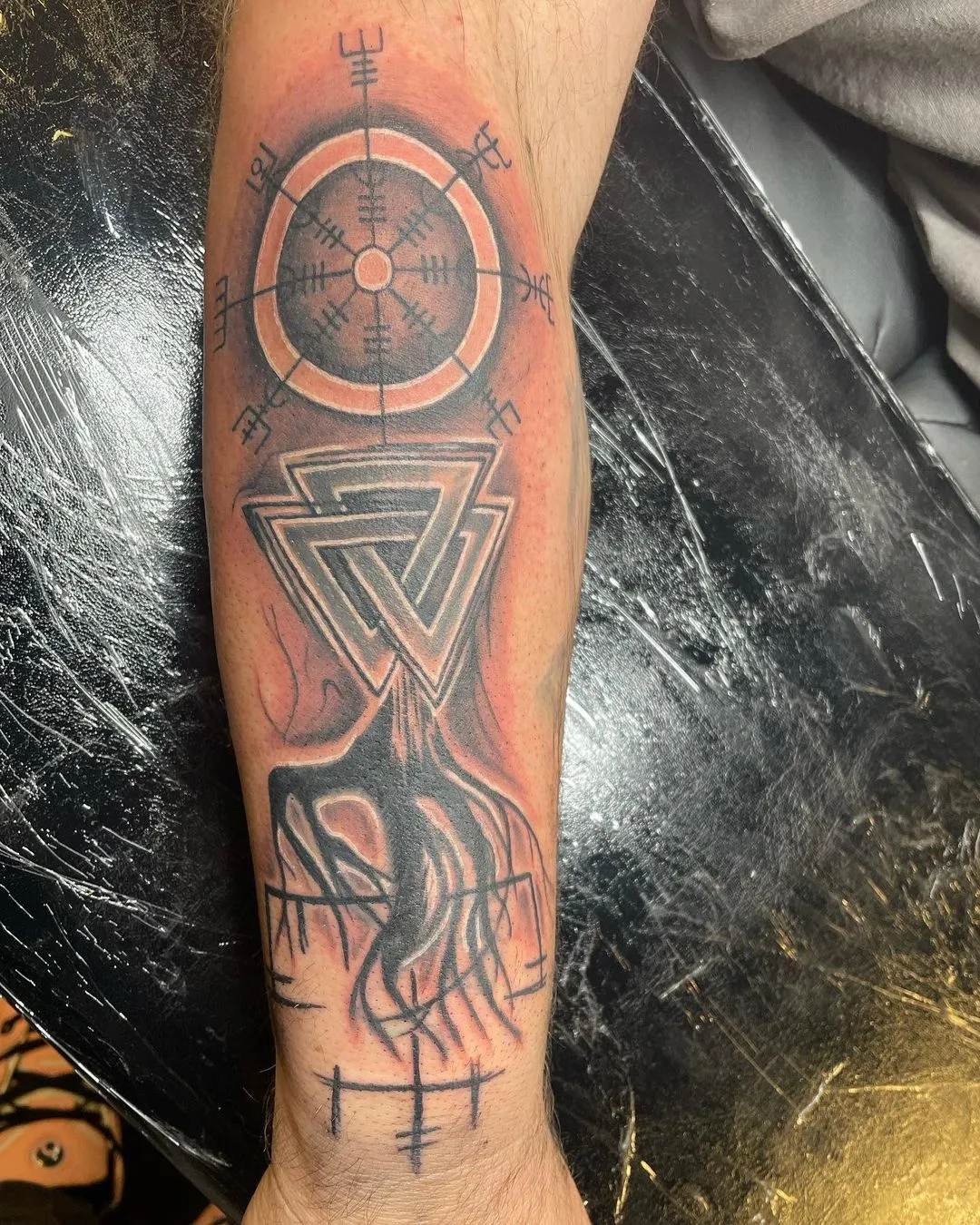 black & grey realism tattoo by TJ Cornelius at Fallen Raven Tattoo Studio in Simpsonville, SC