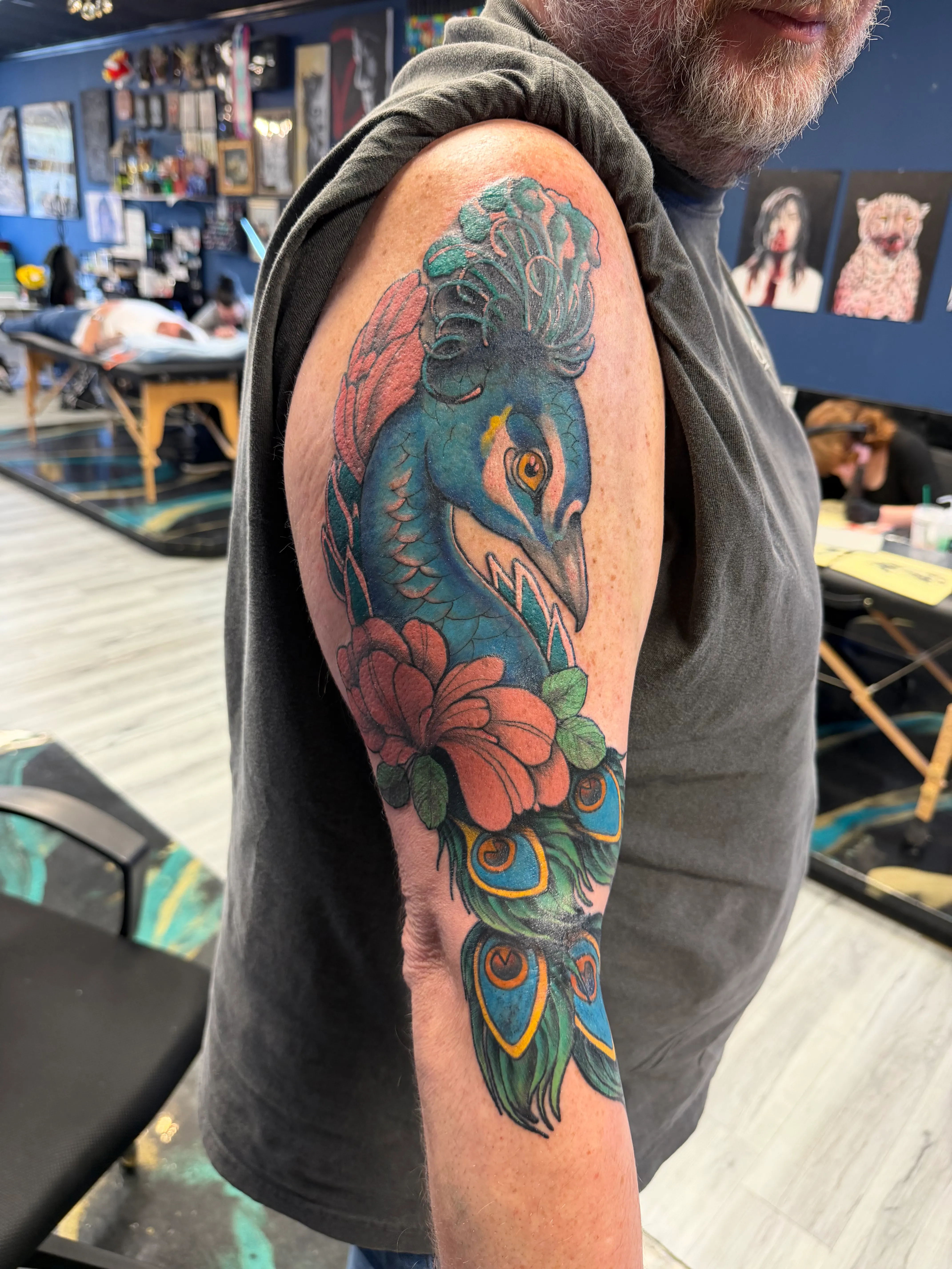 linework tattoo by Olivia Hart at Fallen Raven Tattoo Studio in Simpsonville, SC