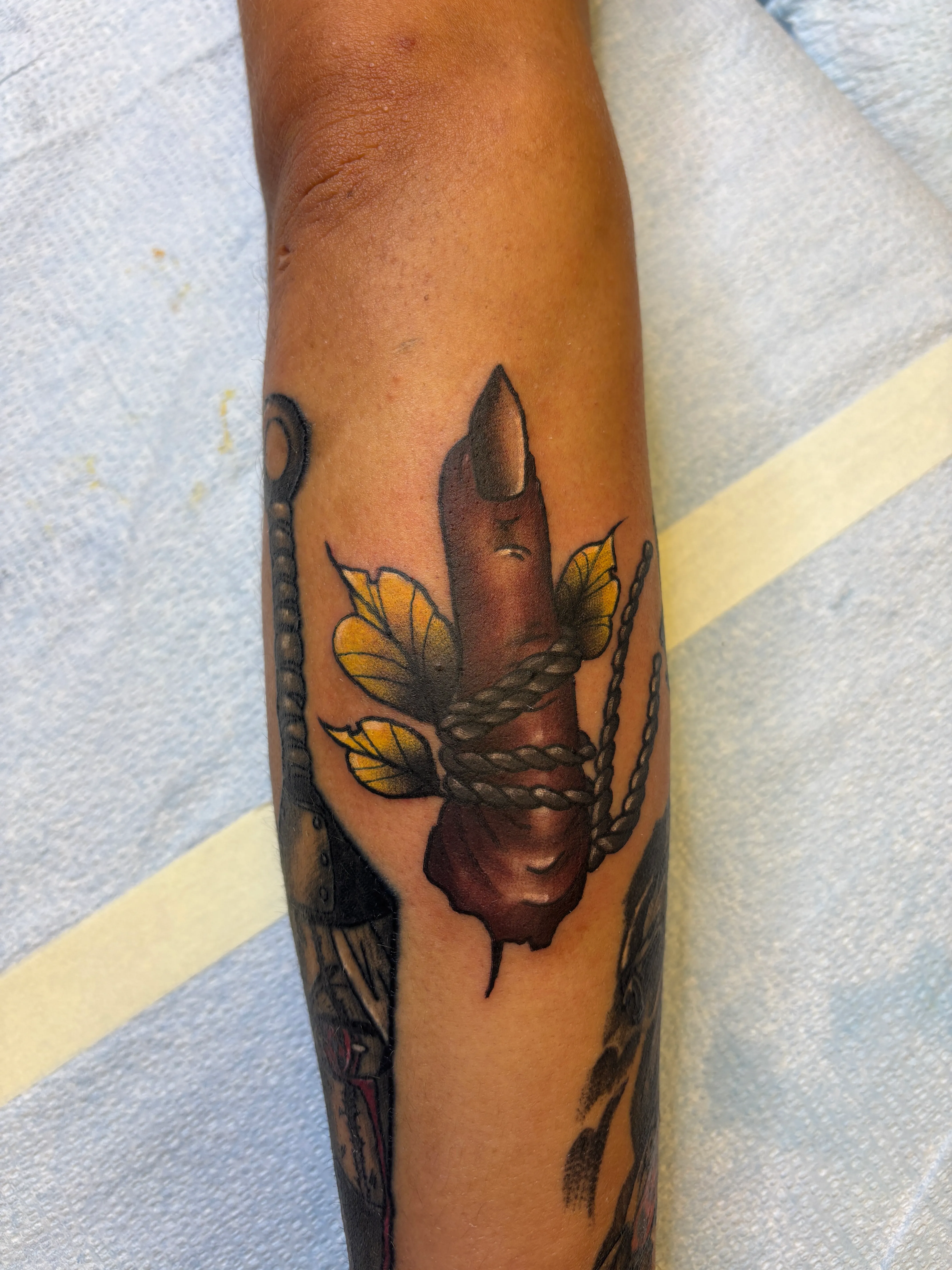 linework tattoo by Olivia Hart at Fallen Raven Tattoo Studio in Simpsonville, SC